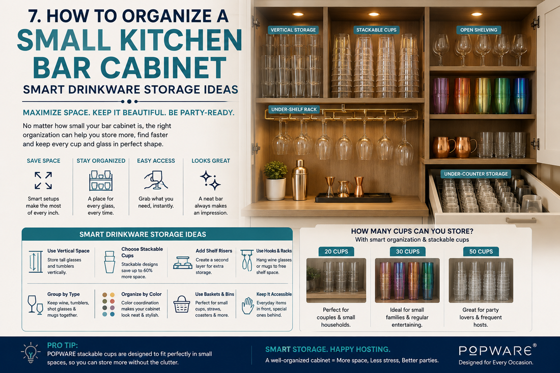 Drinkware Storage Ideas for Small Kitchen Bar Cabinets | POPWARE