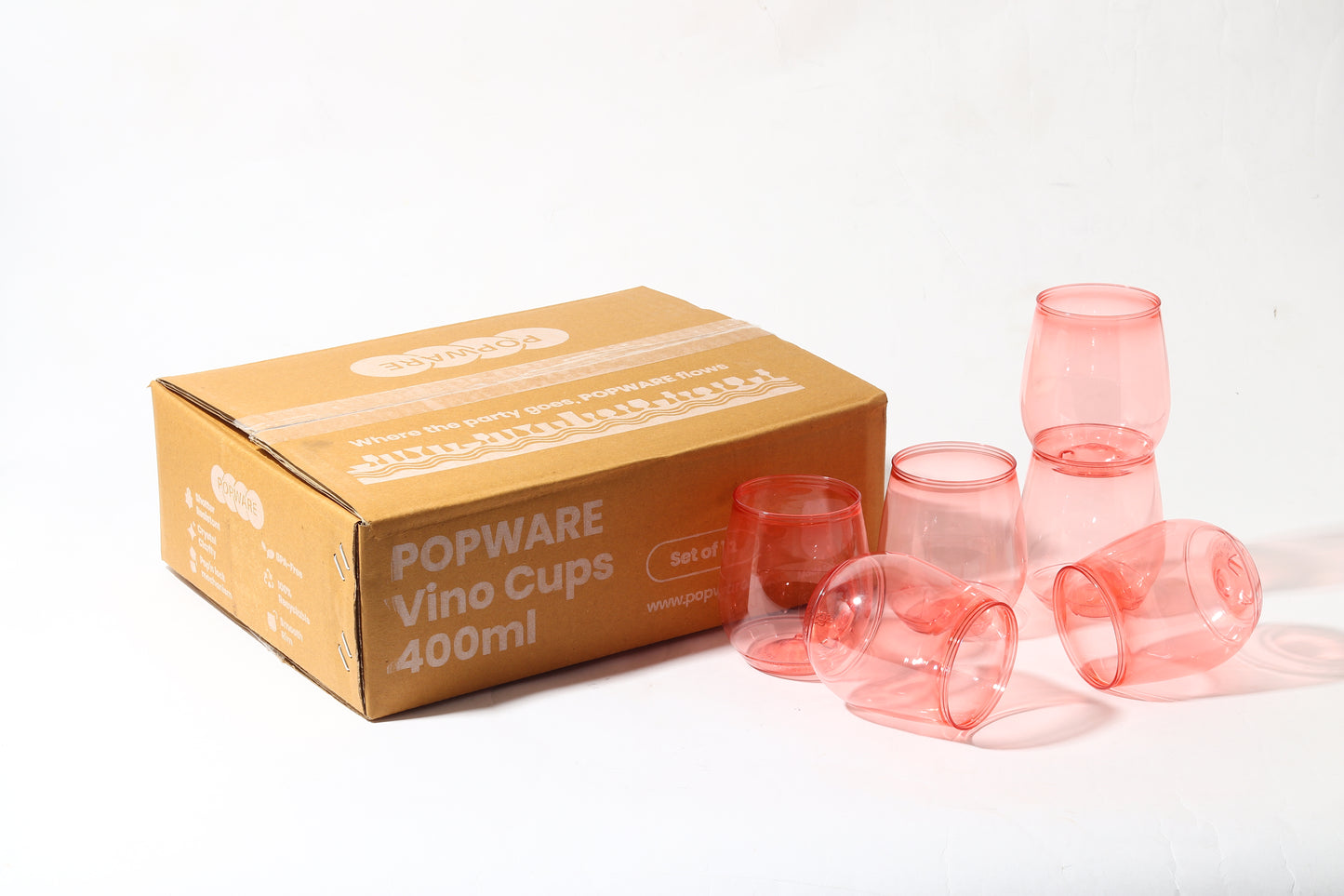 Red Color - 400ml Vino Cups
