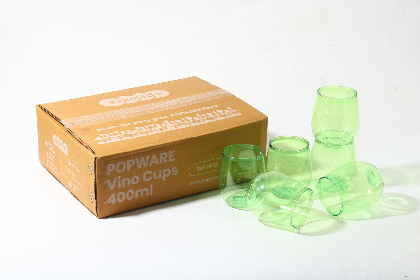 Green Color - 400ml Vino Cups