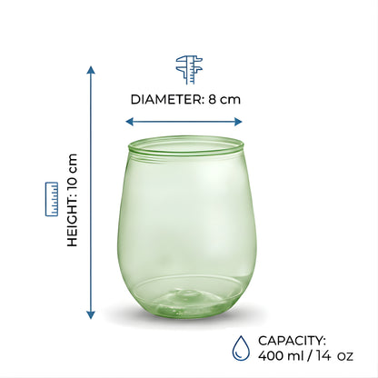 Green Color - 400ml Vino Cups