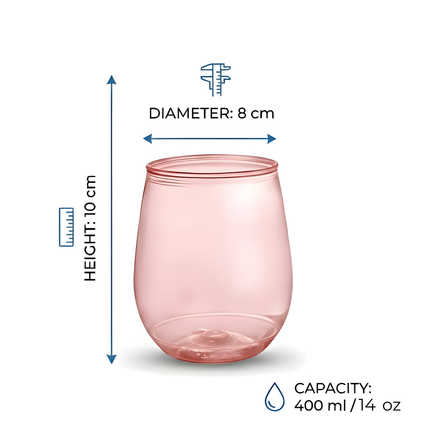 Red Color - 400ml Vino Cups