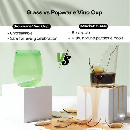 Green Color - 400ml Vino Cups