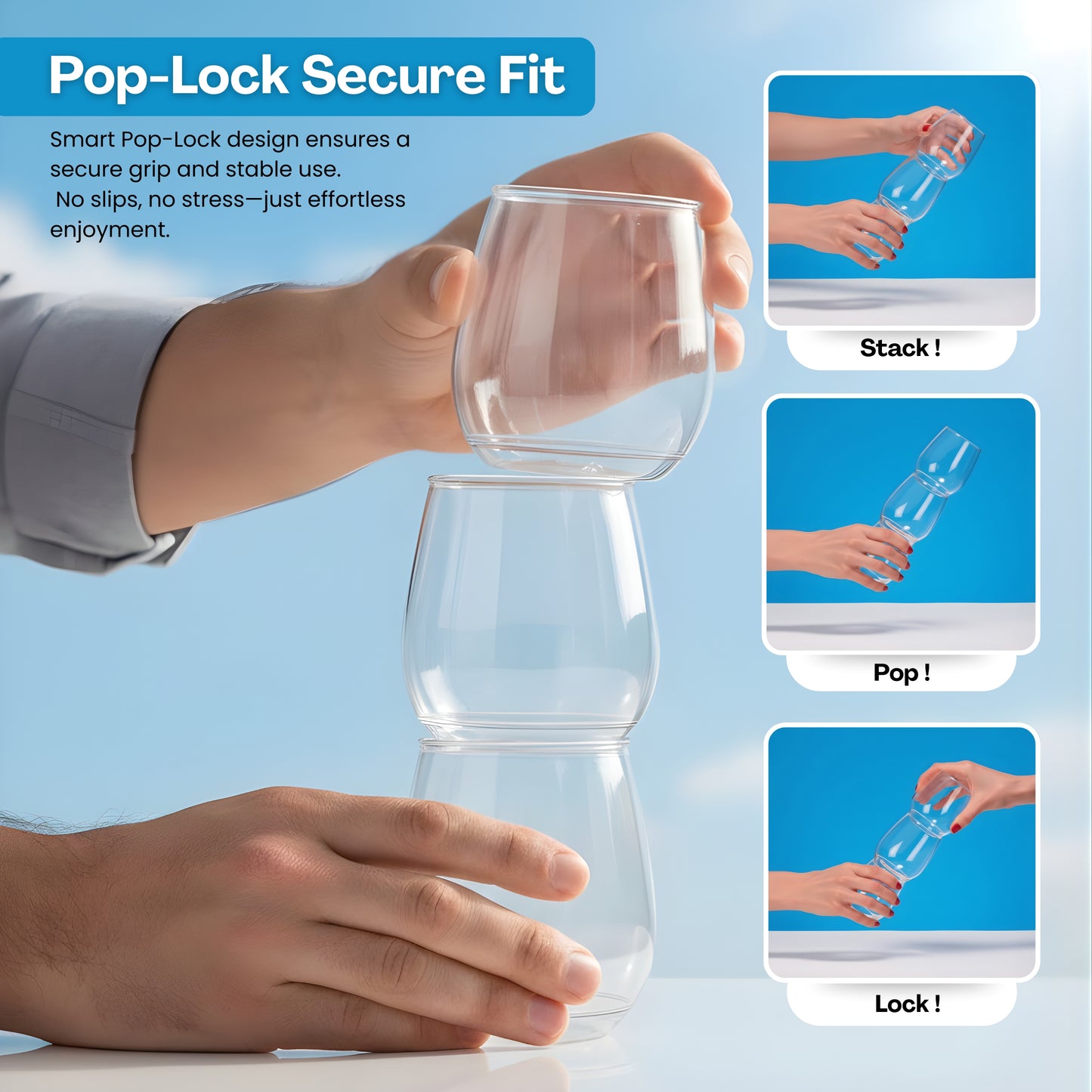 POPWARE 400ml Vino Cups