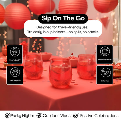 Red Color - 400ml Vino Cups