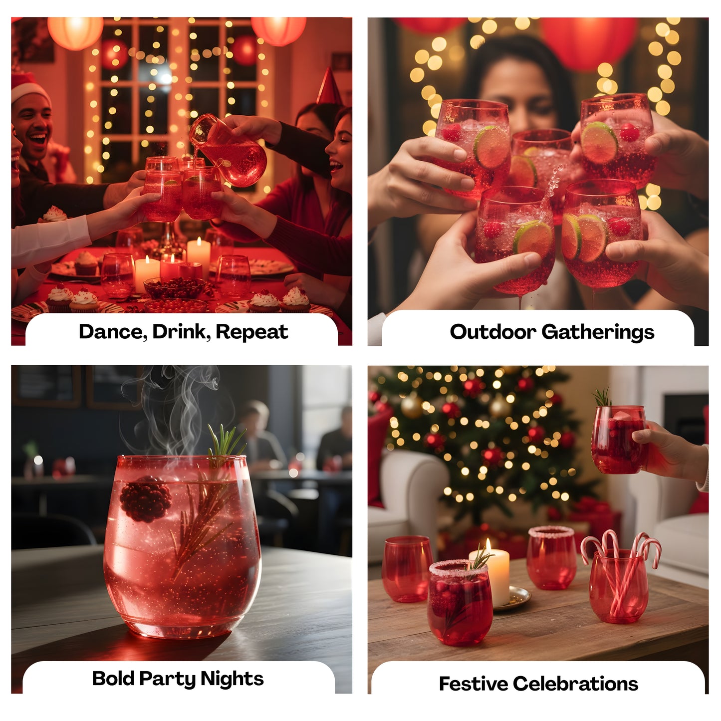 Red Color - 400ml Vino Cups